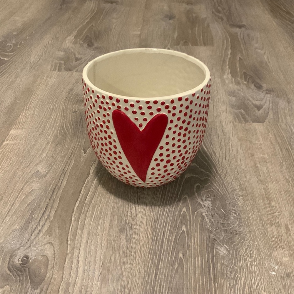 Red Heart Planter Pot
